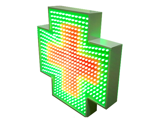 cruz led verde y rojo